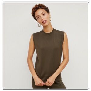 M.M. Lafleur The Toni Top Light French Terry Tank Green Size S NWOT